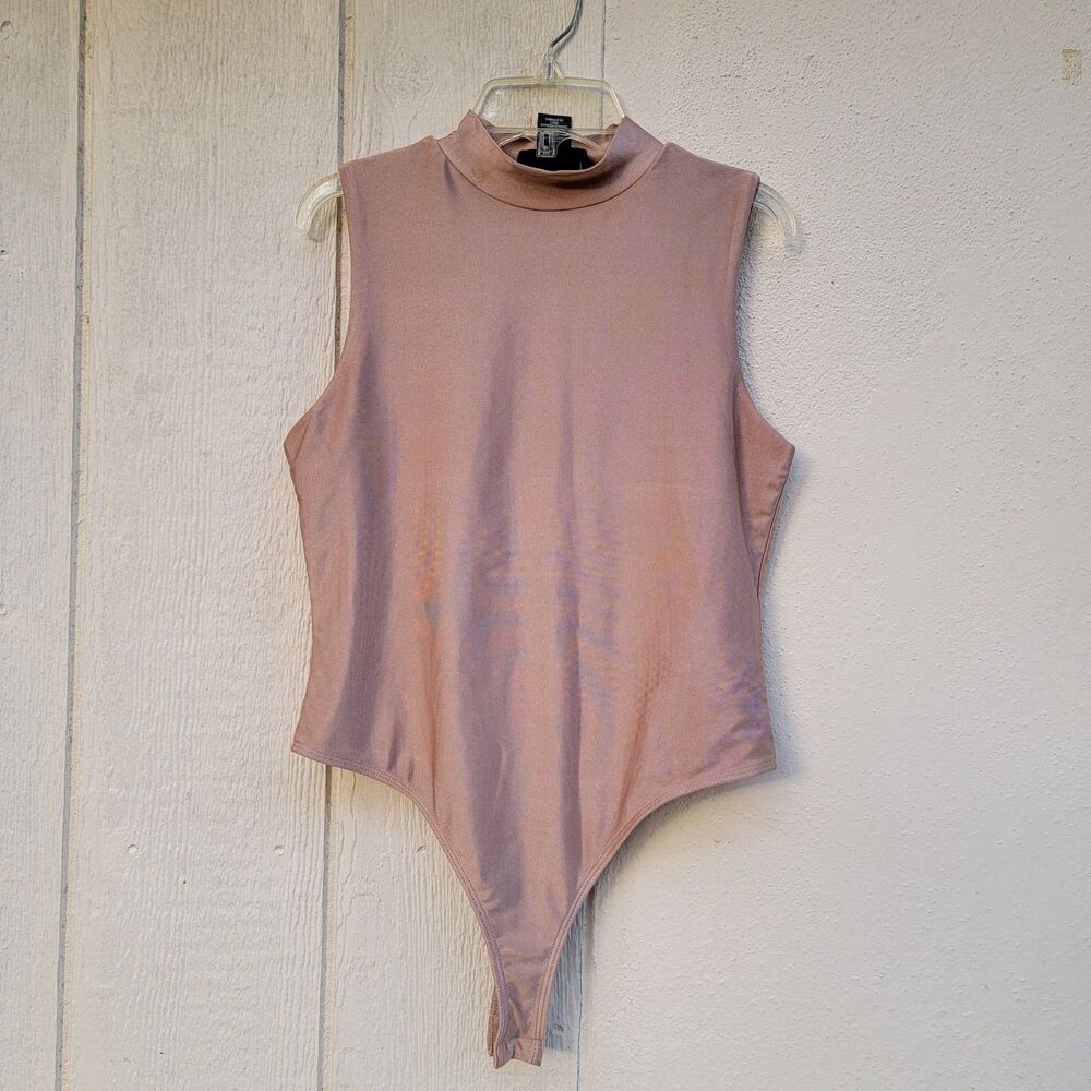 Bailey 44  sleeveless tan  bodysuit Strechy Mock Neck Wmns Sz Med